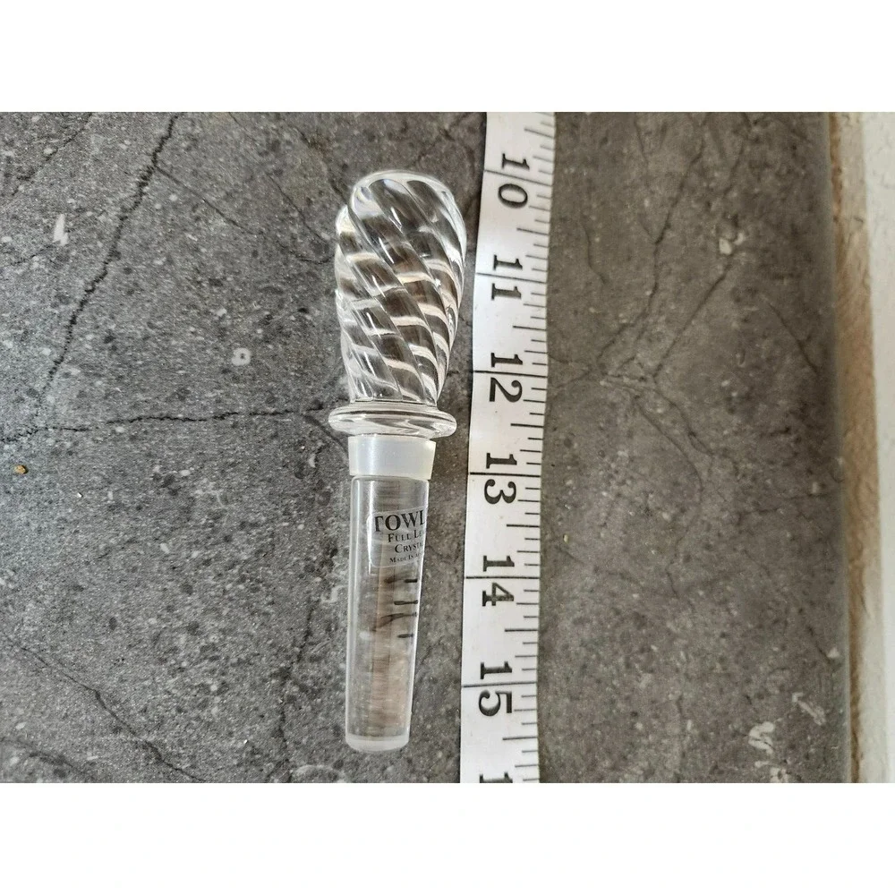 TOWLE  FULL LEAD CRYSTAL WINE BOTTLE STOPPER MADE IN AUSTRIA